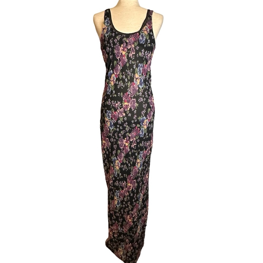 ASOS Band‎ of Gypsies Black Floral Maxi Dress #31159007 NWT L Whimsigoth Fairy